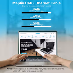 Maplin RJ45 CAT6 UTP Flat Ethernet LAN Cable - White - Additional view 4