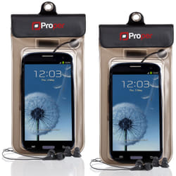 ProperAV Waterproof Case inc Waterproof Earphones for Smartphones - Pa