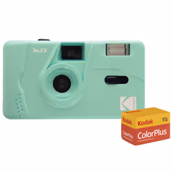 Capture the memories with this reusable film camera that uses 35mm film. The Kodak M35 Film Camera has a fixed focus lens. ma ...