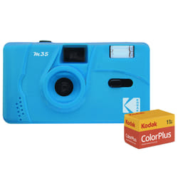 Kodak M35 Film Camera Reusable 35mm Fixed Focus  - Cerulean Blue - Cam