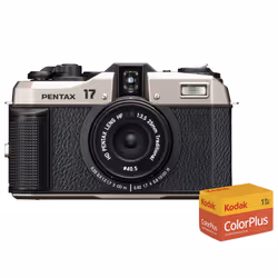 In addition to the distinctive image quality created only by a film camera. this Pentax 17 Film Camera provides users with th ...