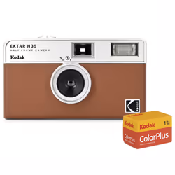 This reusable film camera uses 35mm film. The Kodak Ektar H35 Film Camera is ideal for a film beginner or anyone looking to r ...