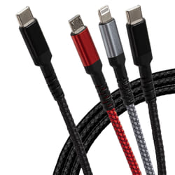 Maplin USB-C to 3 in 1 Multi Charging Cable Braided USB-C/ Lightning /