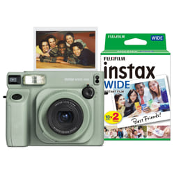 Fujifilm Instax Wide 400 EX D Instant Camera - Sage Green - Camera + 2