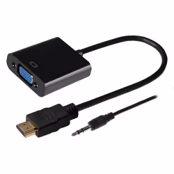 Use the Maplin HDMI to VGA Female with 3.5mm Audio Jack Port Adapter for connecting a desktop. laptop. or other devices with ...