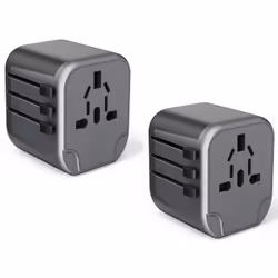 The Maplin 2.4A 5V Worldwide Travel Adapter Wall Charger with 2x USB-A Ports can be used in more than 150 countries around th ...