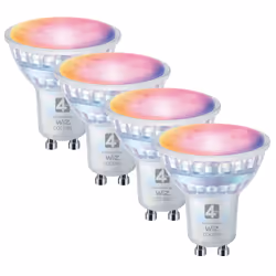 The 4lite Wiz Connect Dimmable Multicolour WiFi LED Smart Bulb creates atmosphere with 16 million colours and delivers bright ...