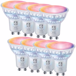 The 4lite Wiz Connect Dimmable Multicolour WiFi LED Smart Bulb creates atmosphere with 16 million colours and delivers bright ...