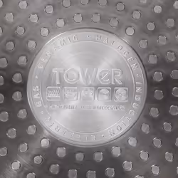 Tower T81507 Essentials Pot Set 16, 18 and 20 cm, Ceramic Coating and Glass Lids, 3 Piece, Black - Additional view 4