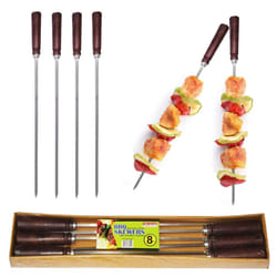 6PC BBQ Barbecue Skewers Long Metal Kebab Meat Sticks GrillHeavy Duty