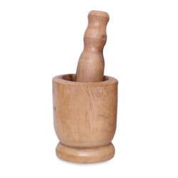 Wooden Mortar & Pestle Set Okhali / Khal Basta - 8x10cm