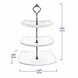 3 Tier Cake Stand Floral Afternoon Tea Party - Square - Pink Floral