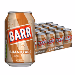 BARR since 1875, 24 Pack Shandyade 0% Alcohol, Non-Alcoholic Flavoured Fizzy Drink Cans "Fizzingly Fun" - 24 x 330ml Cans