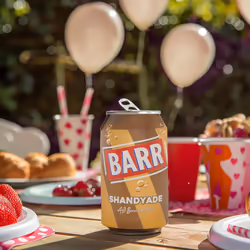 BARR since 1875, 24 Pack Shandyade 0% Alcohol, Non-Alcoholic Flavoured Fizzy Drink Cans "Fizzingly Fun" - 24 x 330ml Cans