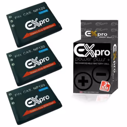 Ex-Pro Digital Camera Battery NP-120 NP120 for Casio Exilim [3 PACK]