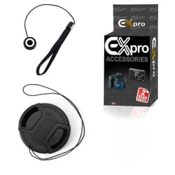 Ex-Pro 67mm Snap-on / Clip on Pinch Lens Cap with Keeper Holder Elasticated