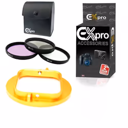 Ex-Pro Filter adapter to 52mm std lens UV CPL FLD GoldFits GoPro Hero 3 3+ 4
