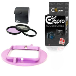 Ex-Pro Filter adapter to 52mm std lens UV CPL FLD PurpleFits GoPro Hero 3 3+ 4