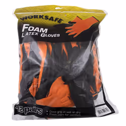 Sealey Worksafe® Foam Latex Gloves, Large - Pack of 12 Pairs 9140L/12