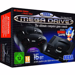 PLAION SEGA Mega Drive Mini, SEGA Mega Drive, Black, 16 yr(s), HDMI, USB, Gamepad