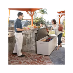 Lifetime 500L Plastic Outdoor Storage Box Brown/Desert Sand 5x2