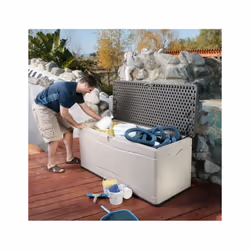 Lifetime 500L Plastic Outdoor Storage Box Brown/Desert Sand 5x2