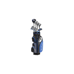 MacGregor Golf Mens DCT3000 Premium Graphite Irons Graphite Woods Golf Club & Cart Bag Package Set, Mens Right Hand, Black/Blue