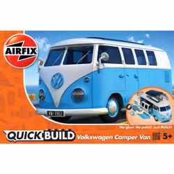 Airfix Quick Build VW Camper Van blue, Camper van model, Assembly kit, Volkswagen, Any gender, Plastic, 52 pc(s)