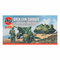 Airfix Bren Gun Carrier & 6PDR Anti-Tank Gun, Military vehicle model kit, Preassembled, 1:76, Bren Gun Carrier & 6PDR Anti-Ta ...