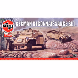 Airfix German Reconnaisance Set 1:76, Armored fighting vehicle model, Assembly kit, 1:76, Sd kfz222, Any gender, Plastic
