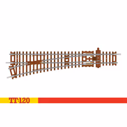 Hornby TT:120 Left Hand Point 166mm 15 631mm TT8008