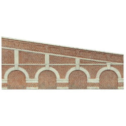 Hornby Mid Stepped Arched Retaining Walls X2 (Red Brick)