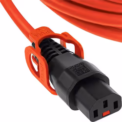 5m IEC C14 - IEC C13 IEC Lock + Orange PVC 1.0mm Power Leads