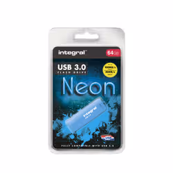 Integral 64GB USB3.0 DRIVE NEON BLUE UP TO R-100 W-30 MBS - Additional view 2