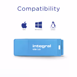 Integral 64GB USB3.0 DRIVE NEON BLUE UP TO R-100 W-30 MBS - Additional view 4