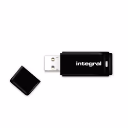 Integral 64GB USB2.0 DRIVE BLACK, 64 GB, USB Type-A, 2.0, 12 MB/s, Cap, Black