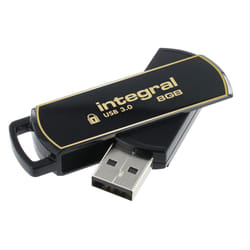 Integral 8GB Secure 360 Encrypted USB 3.0 USB flash drive USB Type-A 3.2 Gen 1 (3.1 Gen 1) Black, Gold