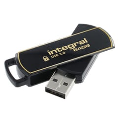 Integral 64GB Secure 360 Encrypted USB 3.0 USB flash drive USB Type-A 3.2 Gen 1 (3.1 Gen 1) Black, Gold
