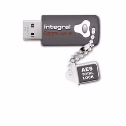 Integral 64GB Crypto Drive FIPS 197 Encrypted USB 3.0, 64 GB, USB Type-A, 3.2 Gen 1 (3.1 Gen 1), 145 MB/s, Cap, Grey