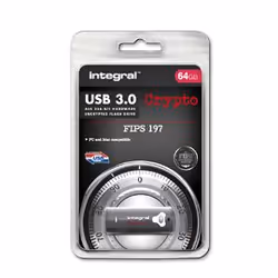 Integral 64GB Crypto Drive FIPS 197 Encrypted USB 3.0 USB flash drive USB Type-A 3.2 Gen 1 (3.1 Gen 1) Grey
