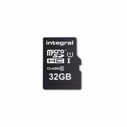 Integral 32GB MICRO SD CARD MICROSDHC CL10 UHS 1 U1 90 MB/S + ADAPTER, 32 GB, MicroSD, UHS-I, 90 MB/s, 90 MB/s, Class 1 (U1)