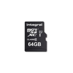 Integral 64GB MICRO SD CARD SMARTPHONE AND TABLET MICROSDHC/XC with Read speed up to 90MB/s MicroSD UHS-I Class 10