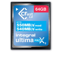 Integral 64GB CFAST 2.0 SATA CARD R-550 W-540 MB/S IDEAL FOR 4K VIDEO AND PROFFESIONAL DSLR