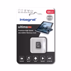 Integral 64GB MICRO SD CARD MICROSDXC UHS-1 U3 CL10 V30 A1 UP TO 100MBS READ 70MBS WRITE, 64 GB, MicroSD, UHS-I, 100 MB/s, 50 ...