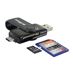 Integral USB3.0 CARDREADER TYPE A & TYPE C DUAL SLOT SD MSD card reader USB 3.2 Gen 1 (3.1 Gen 1) Black