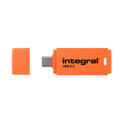 Integral Neon-C 128GB USB-C 3.2 GEN1 DRIVE (USB3.1 USB3.0) ORNG UP TO R-150 W-30 MBS