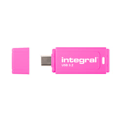 Integral Neon-C 128GB USB-C 3.2 GEN1 DRIVE (USB3.1 USB3.0) PINK UP TO R-150 W-30 MBS