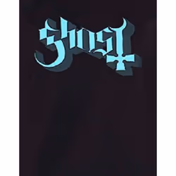 Ghost Blue Keyline Logo Womens Skinny Fit T Shirt - L, Black