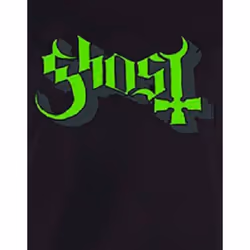 Ghost Green Keyline Logo Womens Skinny Fit T Shirt - XL, Black