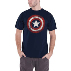 Captain America Distressed Shield T Shirt